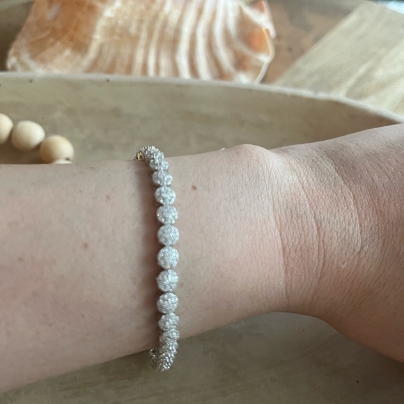 🎄Elegant Diamond Silver Tennis Bracelet 4.7CT - Picture 4 of 6